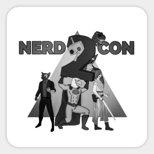 Nerd Con 2 b&w Sticker